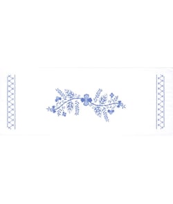 Kit de chemin de table au point de croix - Floral Bleu - 40 x 100 cm - Trimits Blanc