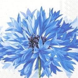 Lot de 4 serviettes en papier découpage collage 33 cm FLEUR BLEUE FA 1030