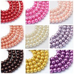 900 perles rondes en verre nacré fabrication bijoux 4 mm 9 couleurs assorties Lot A