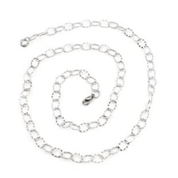 1 Collier 60cm chaîne maille ovale martelée 9*6mm acier inoxydable