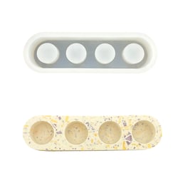 Moule en silicone 25cm x 7,5cm x 3,5cm - Porte-bougie rond à quatre trous