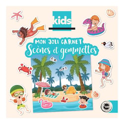 MégaCréa DIY - Carnet de gommettes avec scène Les Vacances, 21 x 21 cm
