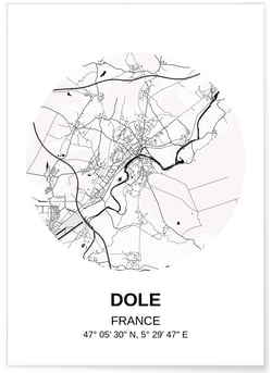 Affiche Carte Dole | A3 : 29,7x42cm