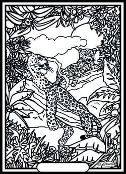 Tableau velours a colorier Leopards Sericolor
