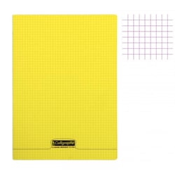 Cahier - A4 (21x29,7cm) - Petits carreaux - 96 pages - Polypro - Jaune