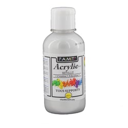 Peinture Acrylique en bouteille Argent métallisé 200ml - Amt