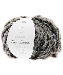 Pelote de fourrure Créative Petit Lapin Super Chunky - 100GR - Rico Design 08 Gris