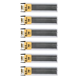 Mine de rechange - BIC - HI-POLYMER - HB - 0,5 mm - Lot de 6 étuis de 12 mines