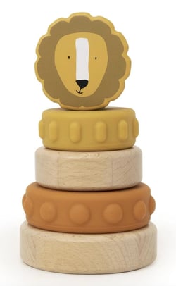 Tour a empiler bois et silicone - Mr Lion - TRIXIE BABY