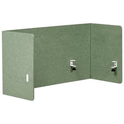 Séparateur de Bureau Complet Vert en PET Acoustique Recouvert de Tissu 120 x 60 cm avec Pinces de Fixation