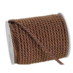 4 mètres de cordon, cordelette unie tressée décoration, scrapbooking couture 4 mm MARRON