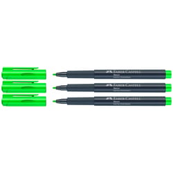 Lot de 3 marqueurs Neon FABER-CASTELL - Pointe fibre 1,5 mm - Vert Karma Chameleon