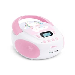 Lecteur CD enfant portable Licorne MP3 USB - Stéréo 6W - Prise casque - Alimentation secteur ou piles - Design imaginaire
