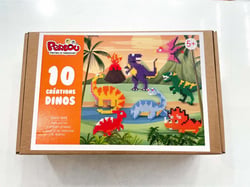 Kit 10 creations Dino 3000 perles a repasser perlou - Graine Creative - Beige