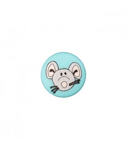 Carte de 3 boutons Souris à queue 12mm - Union Knopf Vert (TURQUOISE VERT)
