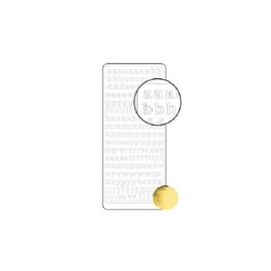 Planche de stickers peel off doré alphabet minuscules