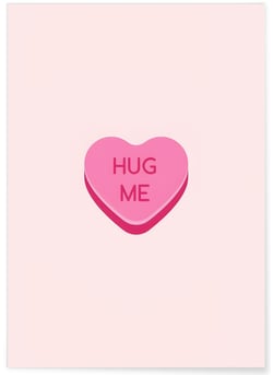 Affiche Bonbon Coeur Hug Me | A3 : 29,7x42cm