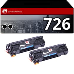 Pack toner compatible Canon 726 Noir Lot de 2 - 123CONSOMMABLES