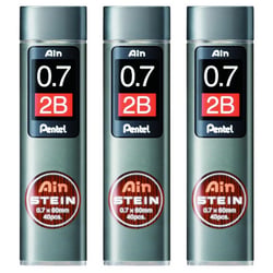 Mine de rechange Pentel - AIN STEIN C277 - 0,7 mm - 2B - Lot de 3 étuis de 40 mines