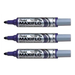 Lot de 3 marqueurs tableau blanc - PENTEL - MAXIFLO MWL5M - Pointe ogive 2,5 mm - Violet