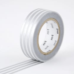 Masking tape - Lignes argent - border silver - 7 m x 15mm