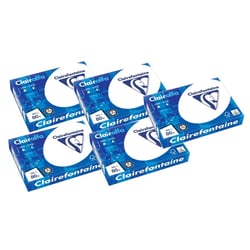 Lot de 5 Ramettes de 500 Feuilles de Papier Perforé 80g A4 21x29,7cm PEFC Blanc CLAIRALFA
