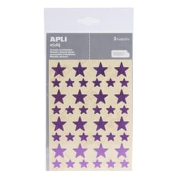 Apli Agipa - Gommettes étoile 12 et 20 mm Holographique violet x 120