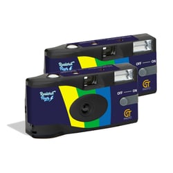 GT Photo GT27FL Realishot Flash - Pack de 2 Appareil Photo Jetable - Instantané - 35mm avec Flash, 27 Poses - Gris