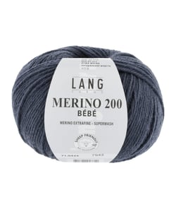 Pelote de laine à tricoter pour layette MERINO 200 BEBE - Lang Yarns 434 Bleu