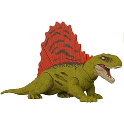 Coffret dinosaure extreme damage dimetrodon - dino articule vert 19 cm - jurassic world - mattel