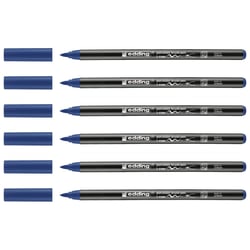 Lot de 6 feutres pinceaux permanents - EDDING - Porcelaine 4200 - Bleu acier
