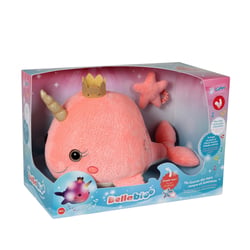 Peluche - Bellabloo le narval, peluche musicale interactive et lumineuse - 35 cm
