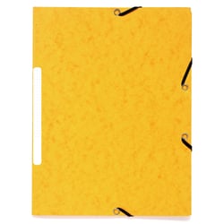 Chemise à élastiques 3 rabats carte marbrée recyclée 355g/m2 - A4 - Jaune - x 50 - Exacompta