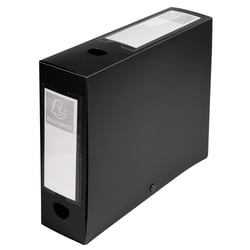 Boite de classement à pression Dos 80mm polypropylène 7/10e Opaque - A4 - Noir - x 10 - Exacompta