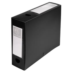 Boite de classement à pression Dos 80mm polypropylène 7/10e Opaque - A4 - Noir - x 10 - Exacompta