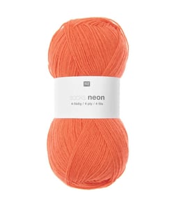 Pelote de laine à chaussette Socks Neon 4 Fils - 100GR - Rico Design 04 Orange Fluo
