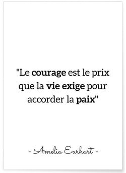 Affiche Amelia Earhart : 'Le courage est le prix...' | A3 : 29,7x42cm