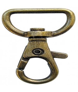 Mousqueton Laiton vieilli avec clapet ouverture 25 mm X 1 - Union Knopf Marron