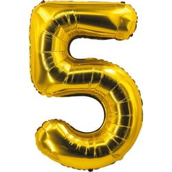 Ballon aluminium - 30 cm - or - chiffre 5