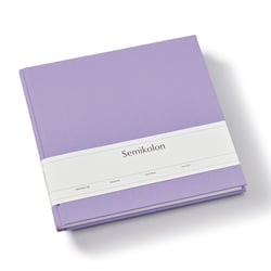 Livre d'or 25x23 cm – 180 pages vierges – Marque-page – Lilas Silk – Semikolon