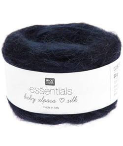 Fil exceptionnel à tricoter Essentials Baby Alpaca Loves Silk - 25GR - Rico Design 012 Bleu Marine