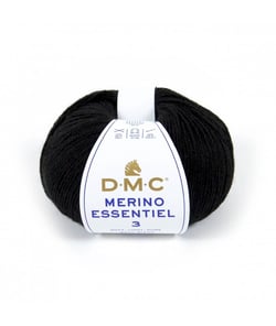 Pelote de laine Merino Essentiel 3 - DMC - Certifié Oeko-Tex 973 Noir