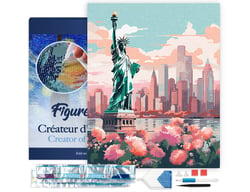 Diamond Painting Broderie Diamant Figured’Art 40x50cm toile tendue sur châssis en bois - diamants carrés - New York en fleurs