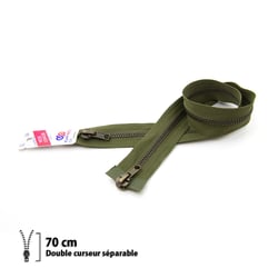 Fermeture éclair Z18 - double curseur Séparable 6mm -70 cm