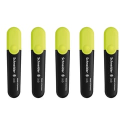 Lot de 5 surligneurs - SCHNEIDER - Pointe biseautée 1+5 mm - Jaune