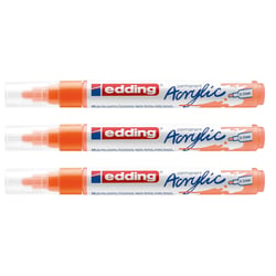 Lot de 3 marqueurs peinture pointe moyenne 2-3 mm - EDDING - Orange fluorescent - 5100