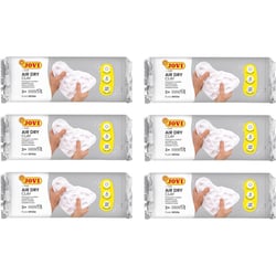 Lot de 6 blocs de pâte à modeler - Autodurcissante - Blanc - 500g - Jovi