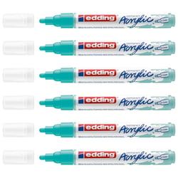 Lot de 6 marqueurs acryliques EDDING - Turquoise opulent - Pointe 2-3 mm