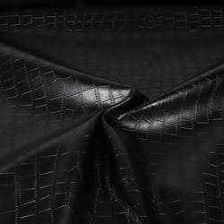 Tissu Simili cuir d'habillement Croco uni Noir