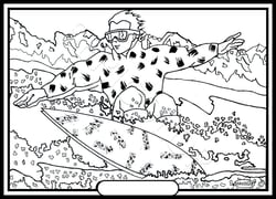 Tableau velours a colorier Surf des neiges Sericolor
